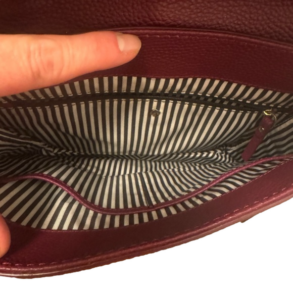 LIKE NEW KATE SPADE ♠️ Orchard Street burgundy leather satchel adjustable strap - Picture 4 of 10